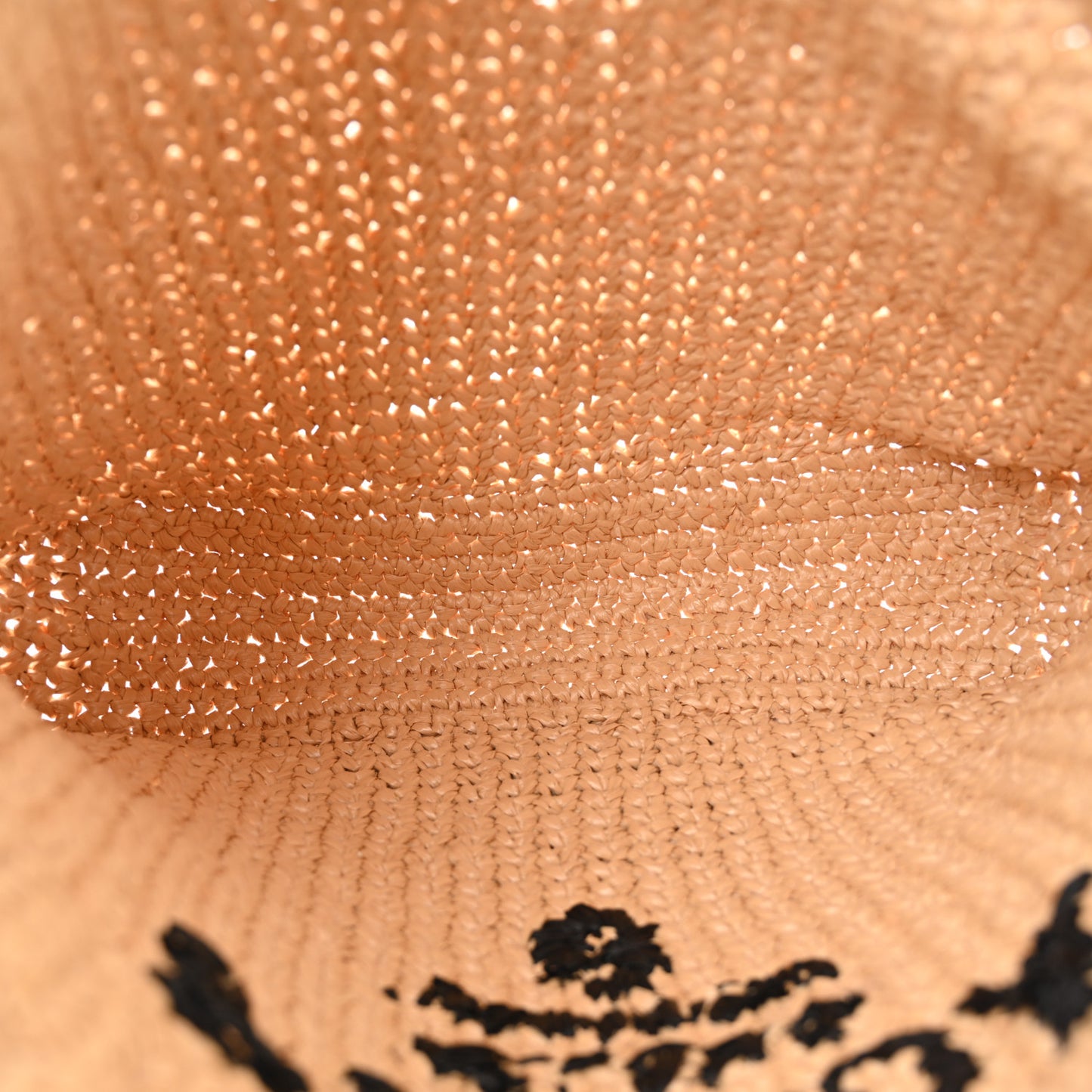 Yarn Raffia Effect Crochet Embroidered Small Logo Tote Naturale