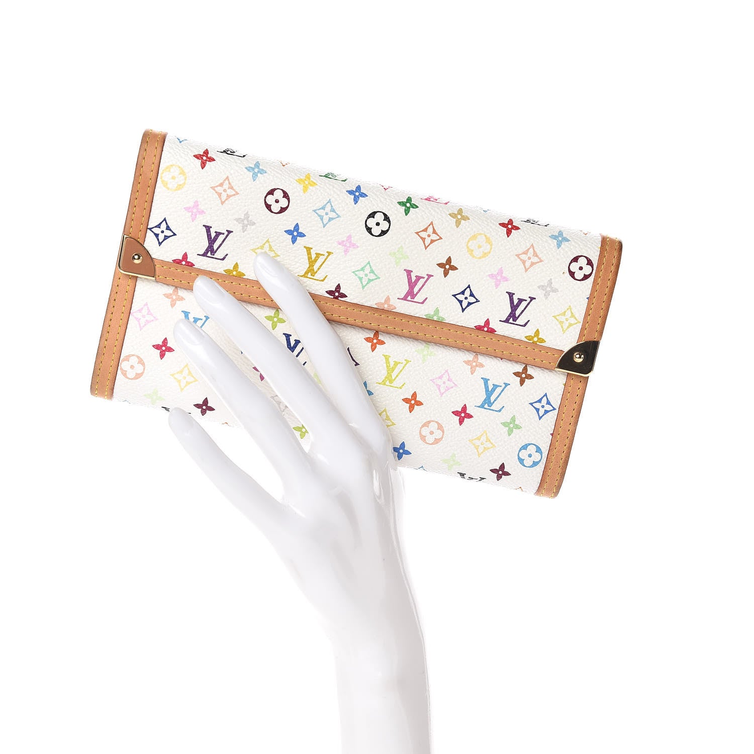 Louis Vuitton Monogram Multicolor Porte Tresor International Wallet White 2 of 10