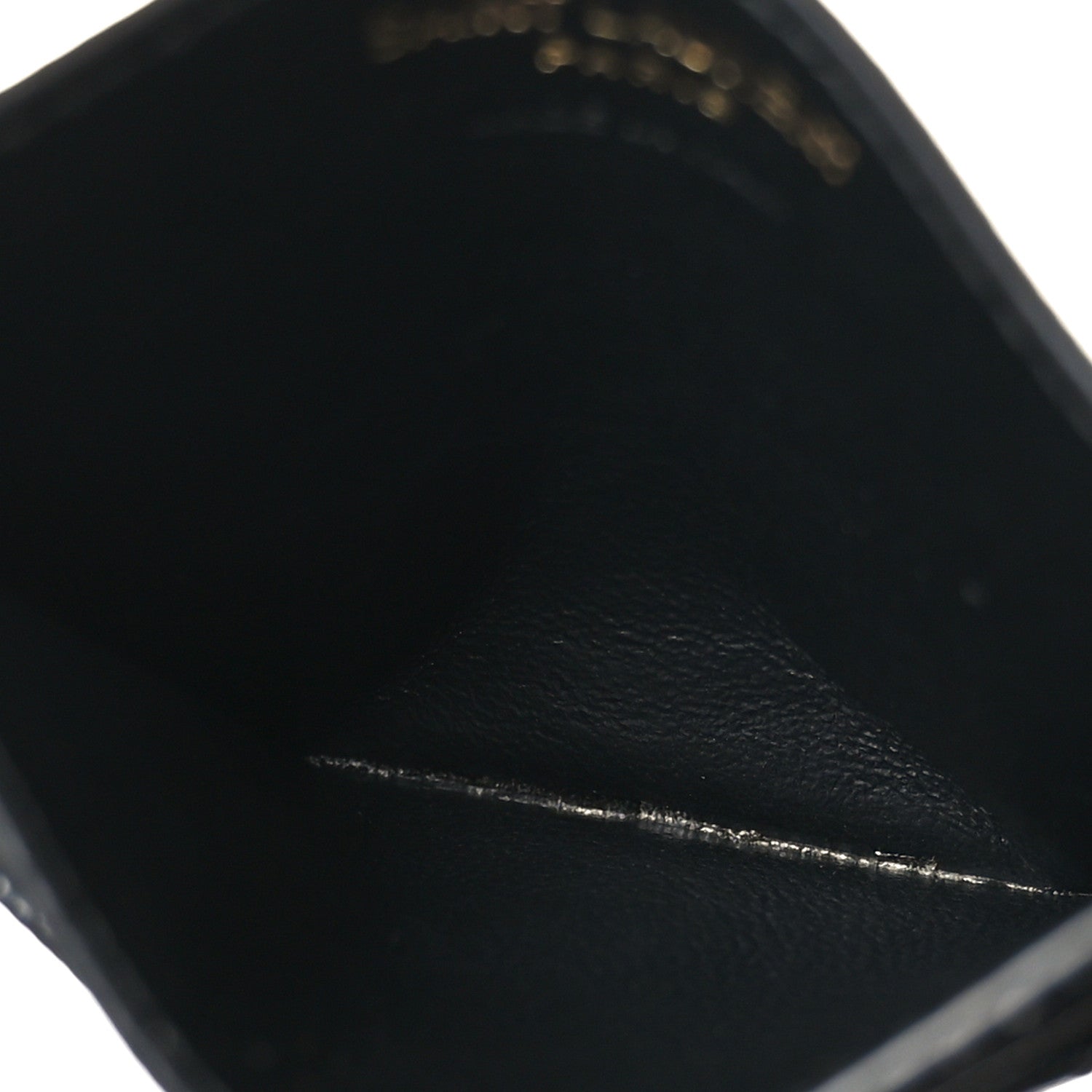 Saint Laurent Grain De Poudre Matelasse Chevron Monogram Credit Card Case Black 5 of 7