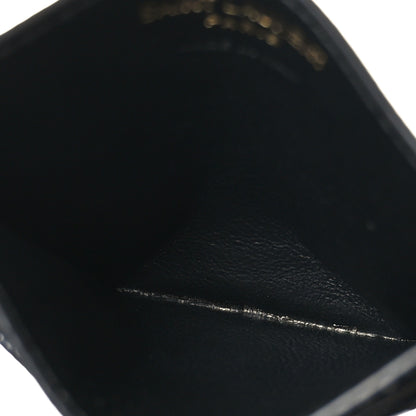 Saint Laurent Grain De Poudre Matelasse Chevron Monogram Credit Card Case Black 5 of 7