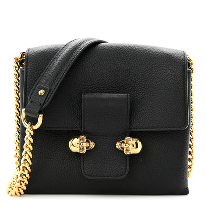 Alexander McQueen Calfskin Mini Twin Skull Chain Crossbody Black 1 of 11