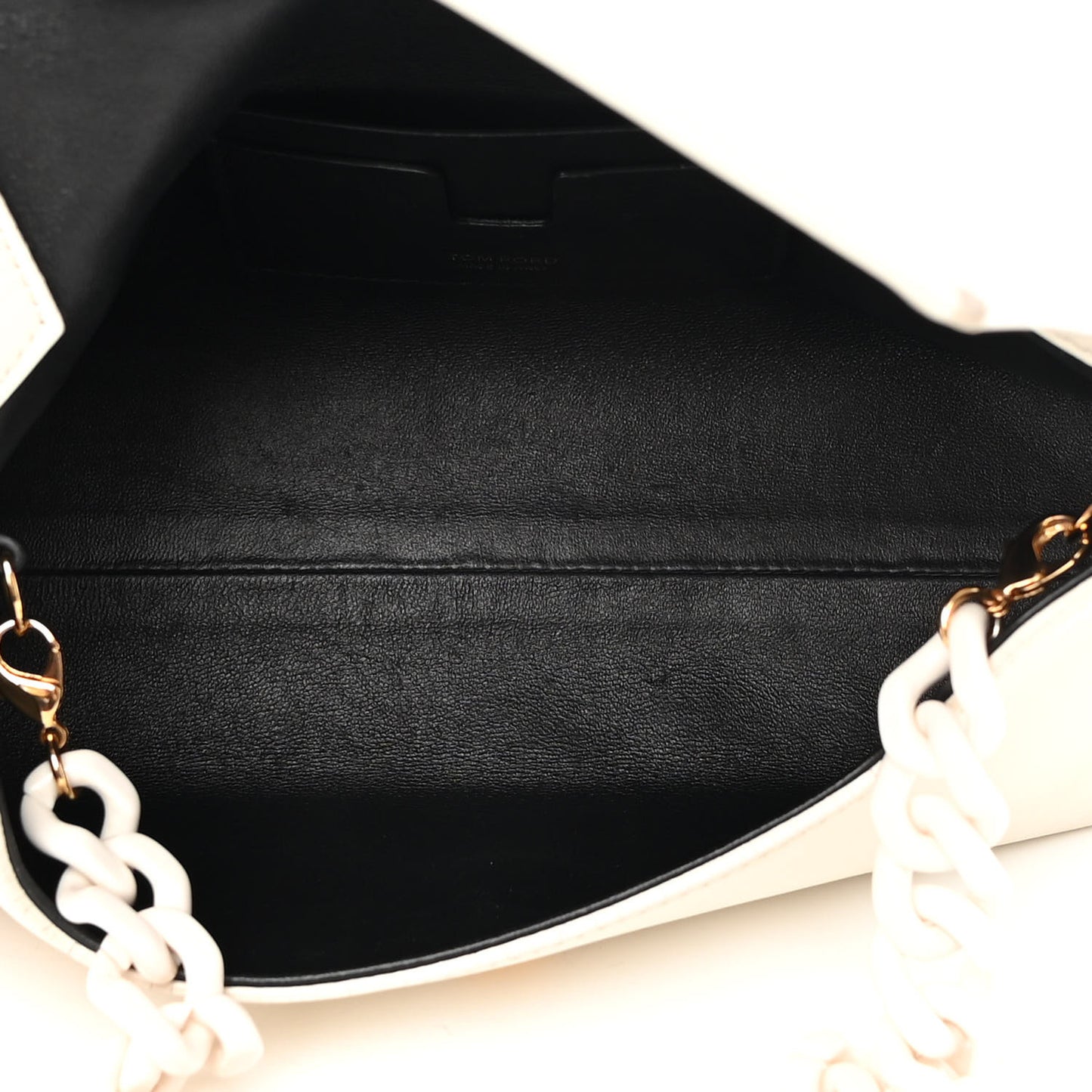 Calfskin Mini Label Shoulder Bag White