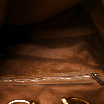 Gucci Suede Monogram Large Beatrix Tote Brown 5 of 10