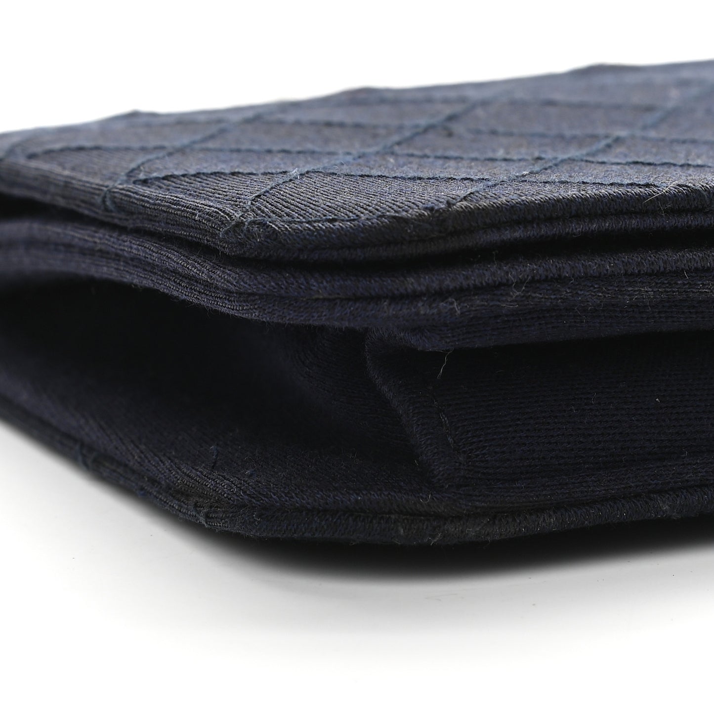 Jersey Diamond Stitched Small Single Flap Navy Blue