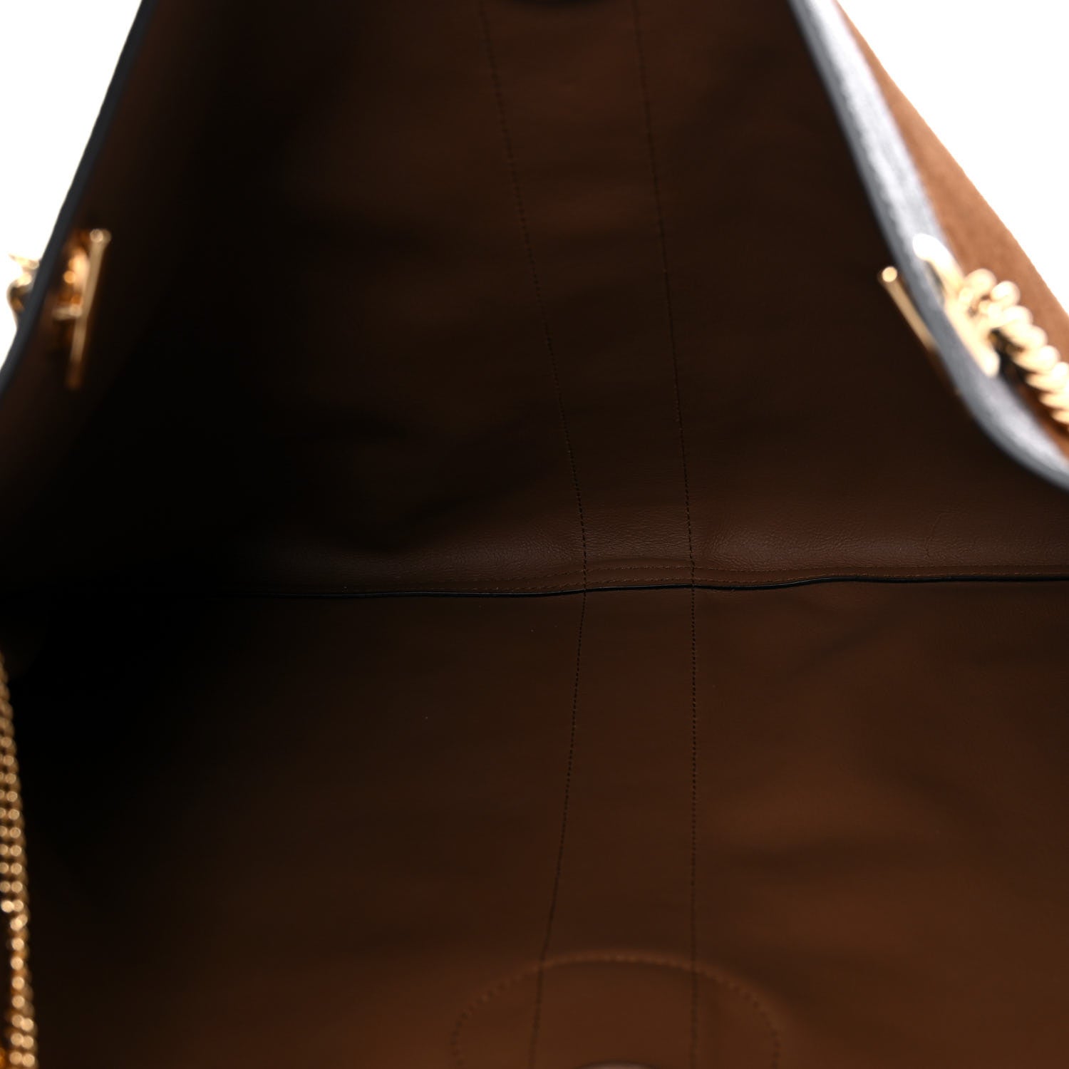 Gucci Suede Patent Large Rajah Chain Tote Nocciola Black 5 of 12