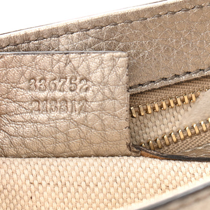 Gucci Metallic Pebbled Calfskin Medium Soho Flap Crossbody Golden Beige 7 of 11