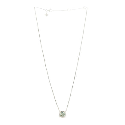 David Yurman Sterling Silver Diamond Prasiolite 7mm Chatelaine Pave Bezel Pendant Necklace 3 of 6
