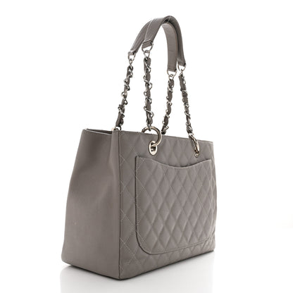 Chanel Caviar Quilted Grand Shopping Tote GST Light Grey 2 of 10