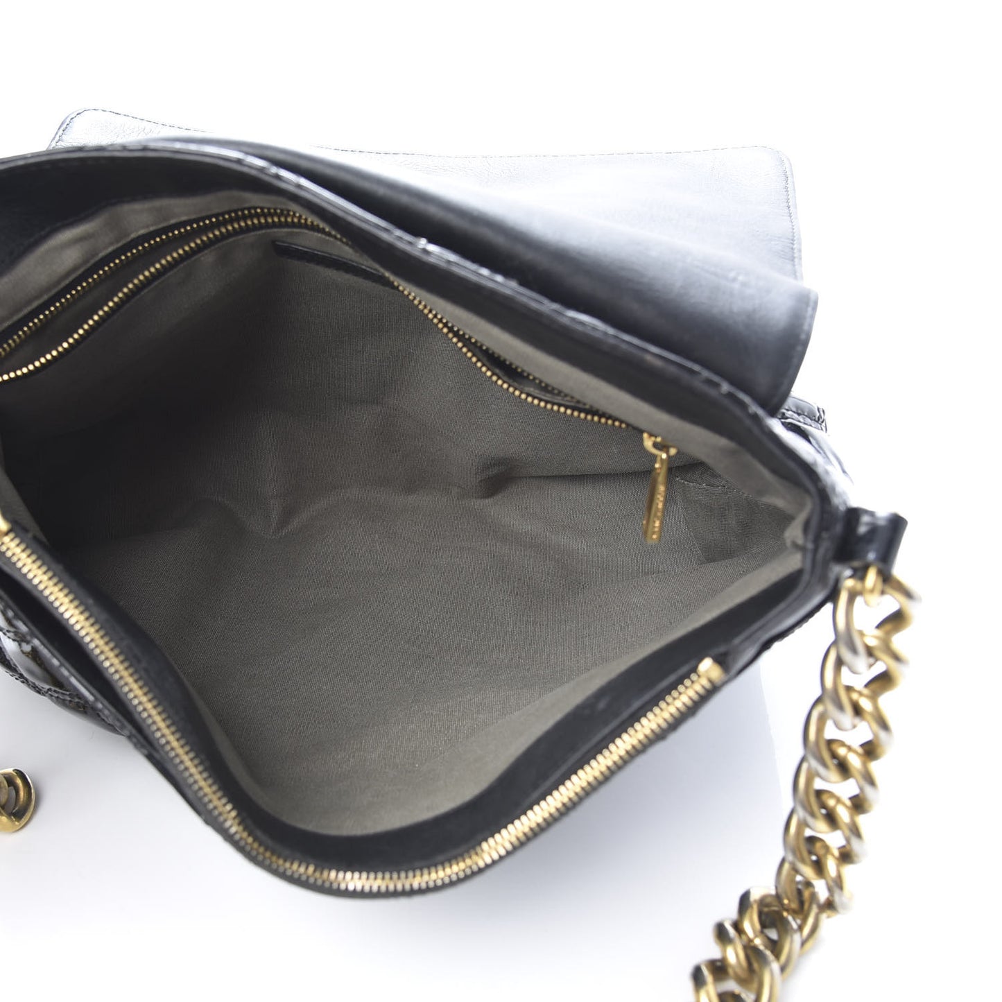 Patent Quilted The XL Single Flap Black