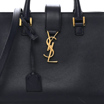 Saint Laurent Smooth Calfskin Small Monogram Cabas Navy 8 of 23