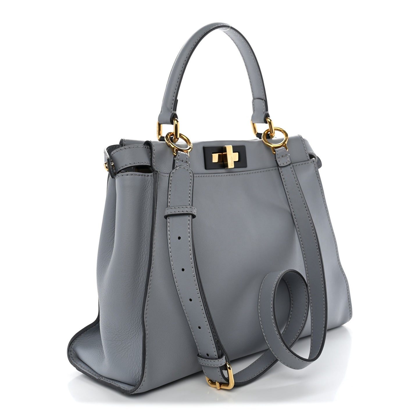 Vitello Seta Shiny Nappa Medium Peekaboo Iconic Satchel Ardesia Amido