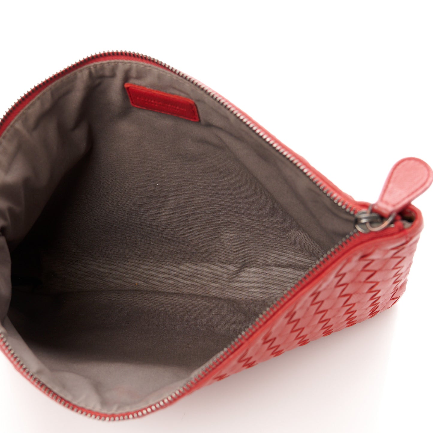 Nappa Intrecciato Medium Zip Pouch Fraise