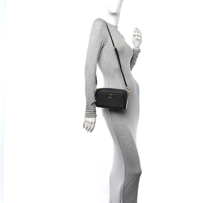 Christian Dior Grained Calfskin Caro Double Pouch Black 2 of 10