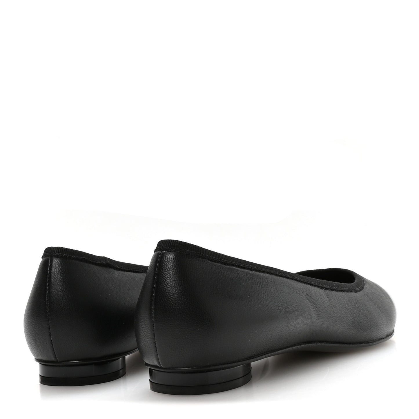 Lambskin Iridescent Lambskin Cap Toe CC Flats 37 Black White
