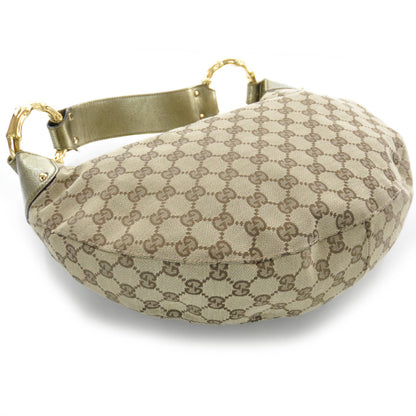 Gucci Monogram Bamboo Ring Hobo Metallic 4 of 8