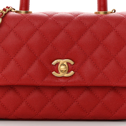 Chanel Caviar Quilted Mini Coco Handle Flap Red 8 of 12