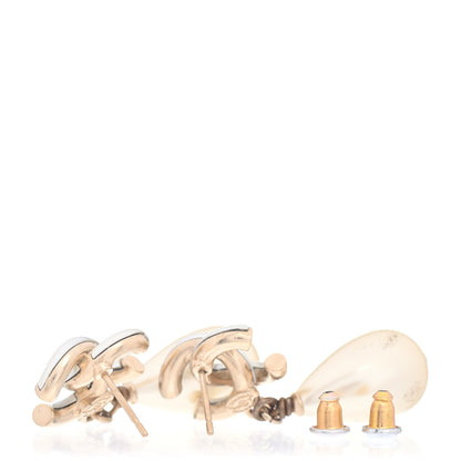 Chanel Pearl CC Drop Earrings Gold 3 of 4