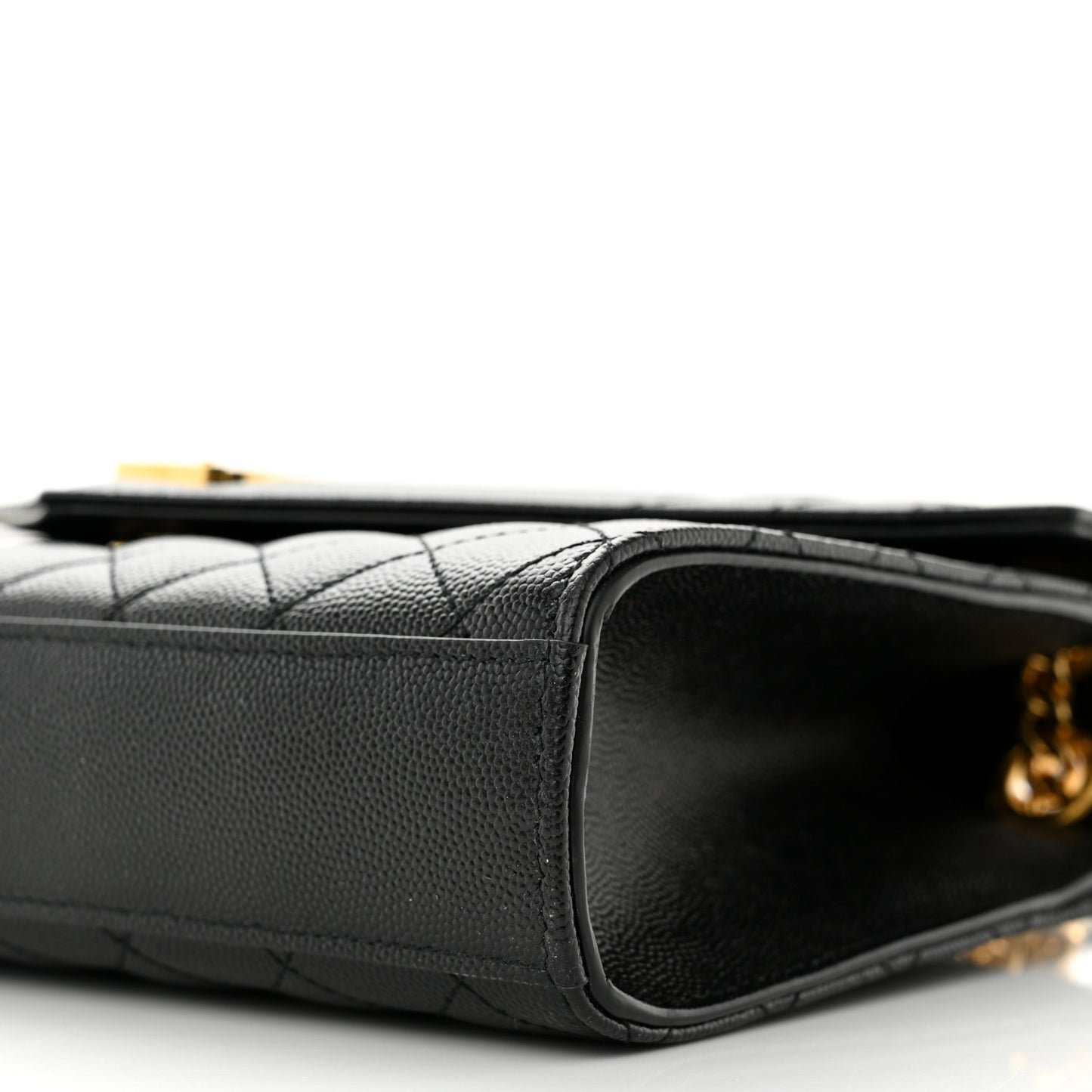 Grain De Poudre Textured Mixed Matelasse Triquilt Medium Monogram Satchel Black