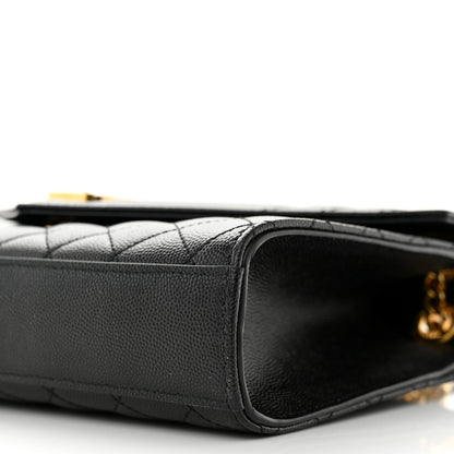 Saint Laurent Grain De Poudre Textured Mixed Matelasse Triquilt Medium Monogram Satchel Black 10 of 10