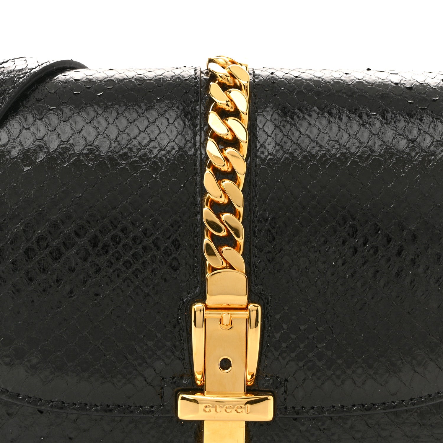 Gucci Snakeskin Mini Sylvie 1969 Messenger Bag Black 8 of 16