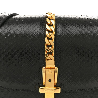 Gucci Snakeskin Mini Sylvie 1969 Messenger Bag Black 8 of 16