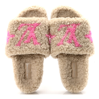 Louis Vuitton Shearling Paseo Flat Comfort Mule 36 Beige 2 of 9