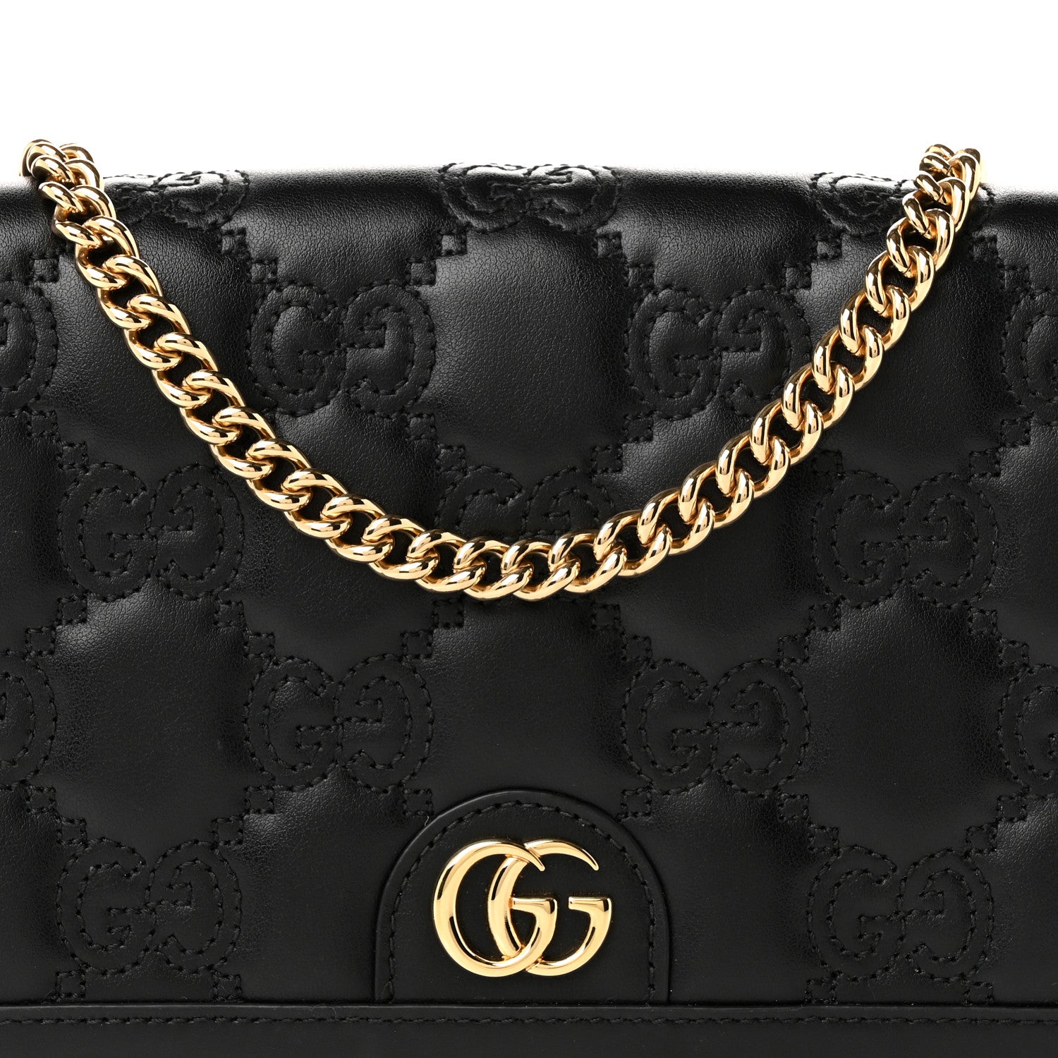 Gucci Calfskin GG Matelasse Chain Wallet Black 7 of 9