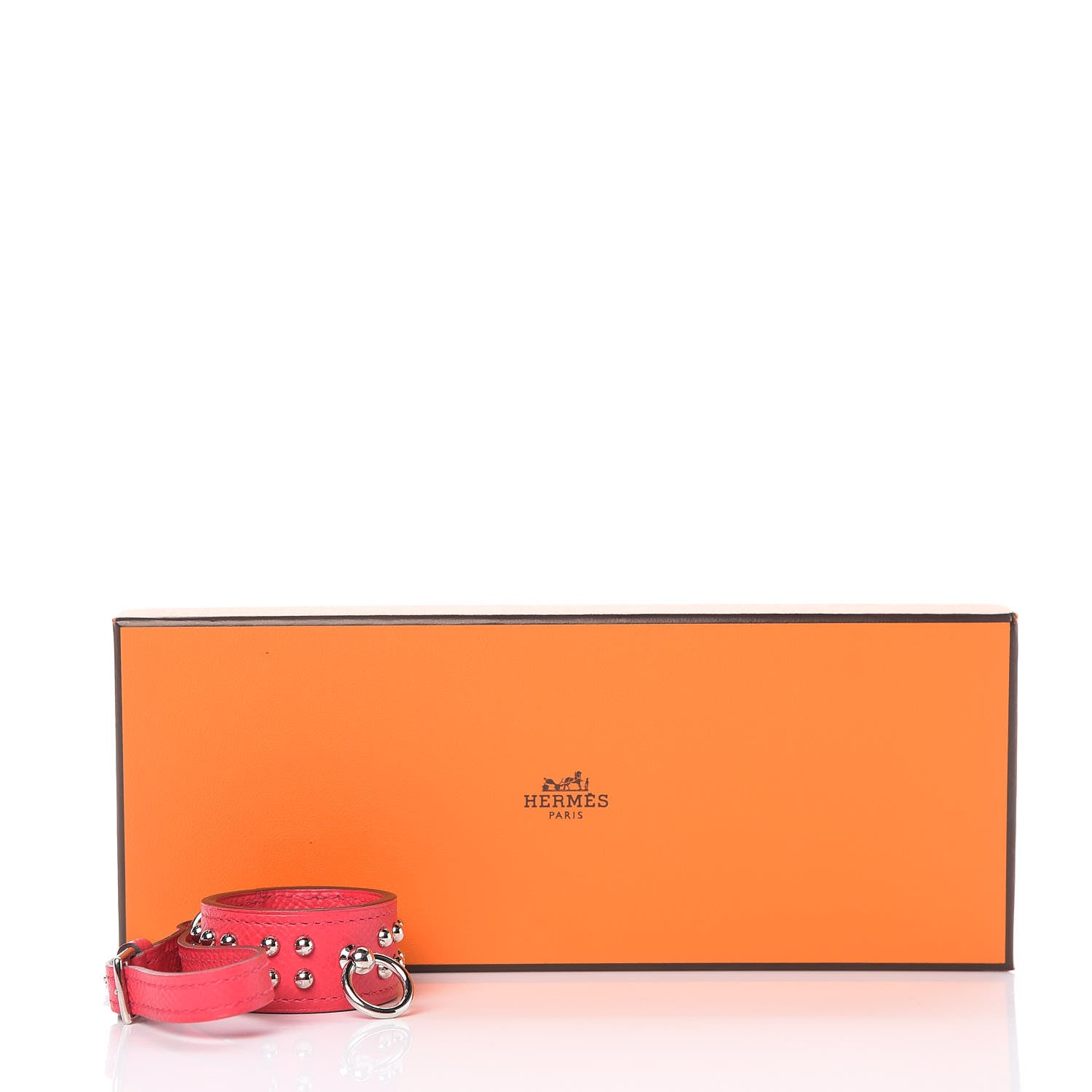 Hermes Epsom Collier de Chien Anneau Key Holder Rose Extreme 5 of 5