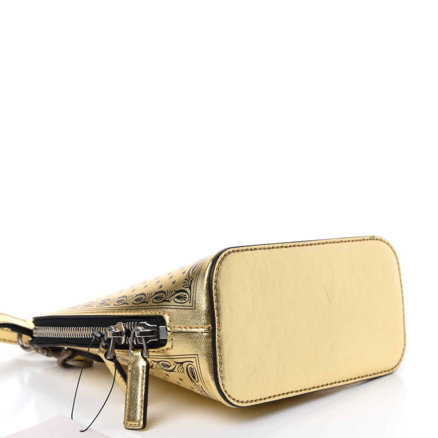 X SEGA Calfskin GUCCY Stars Mini Dome Shoulder Bag Gold