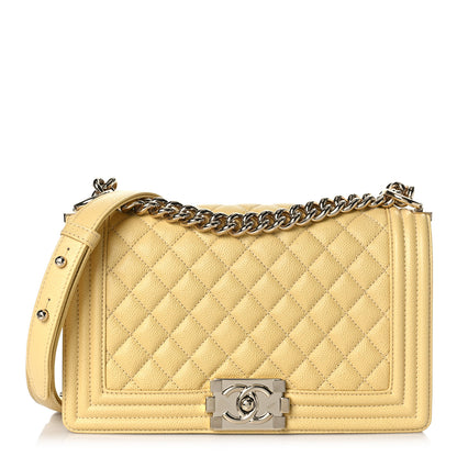 Chanel Caviar Quilted Medium Boy Flap Yellow 1 of 8
