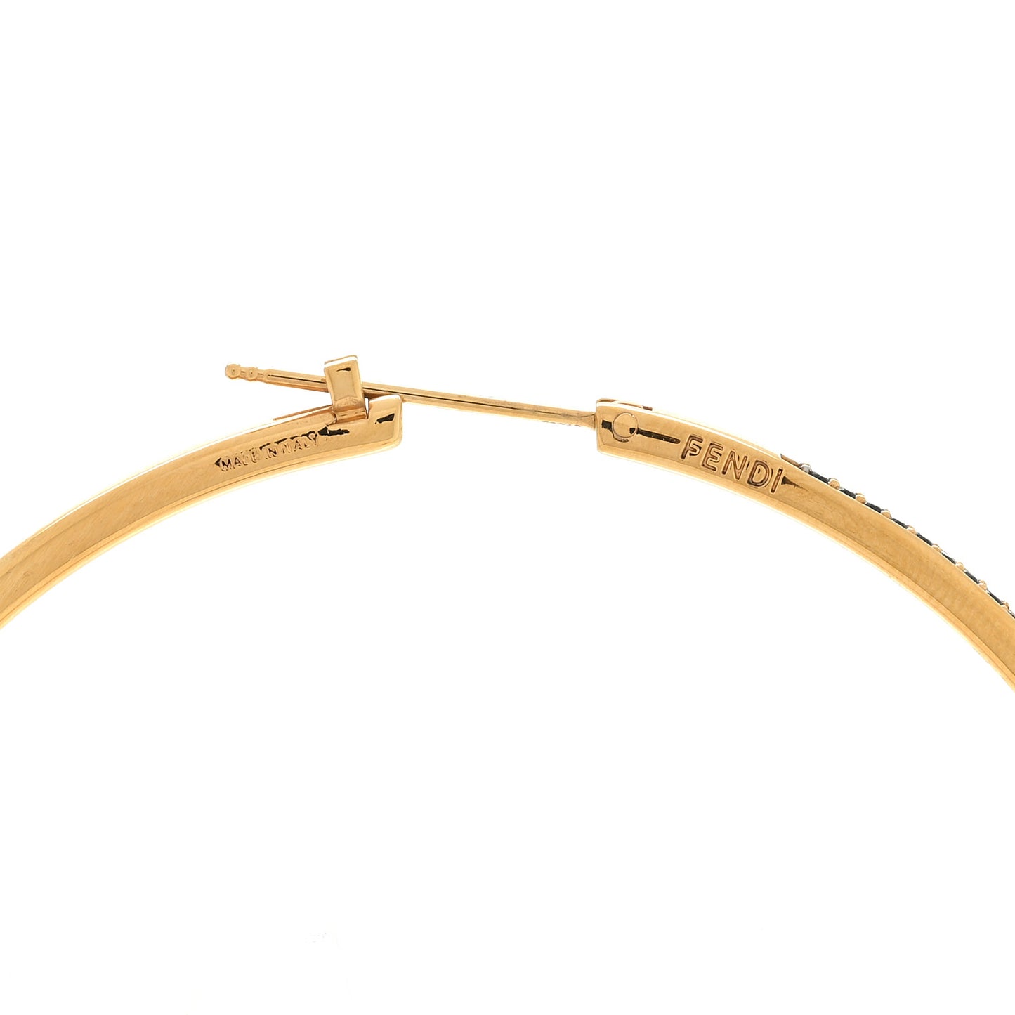 Metal Crystal Large F is Fendi Hoop Earrings Yellow Gold