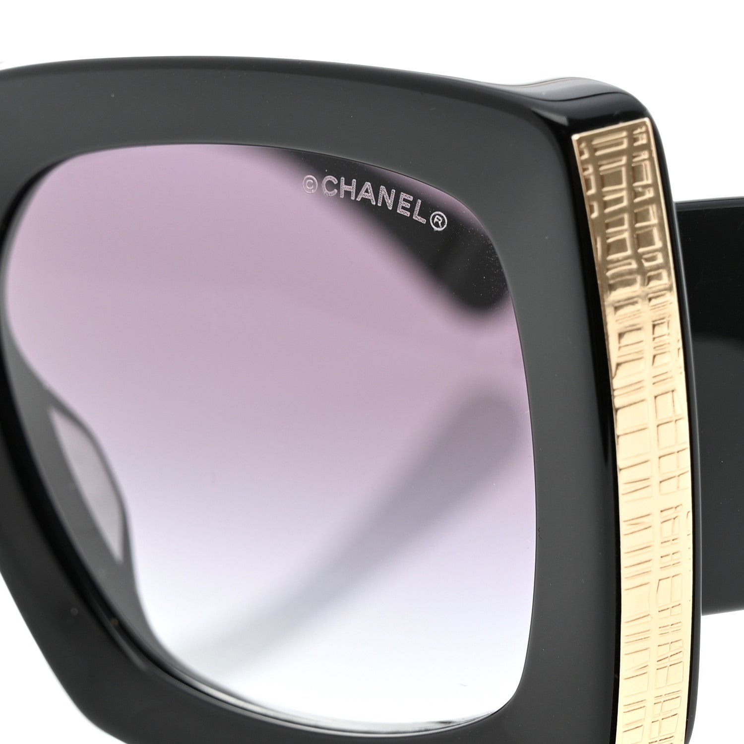 Chanel Acetate Rectangle Sunglasses 5435 Black 7 of 8