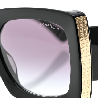 Chanel Acetate Rectangle Sunglasses 5435 Black 7 of 8