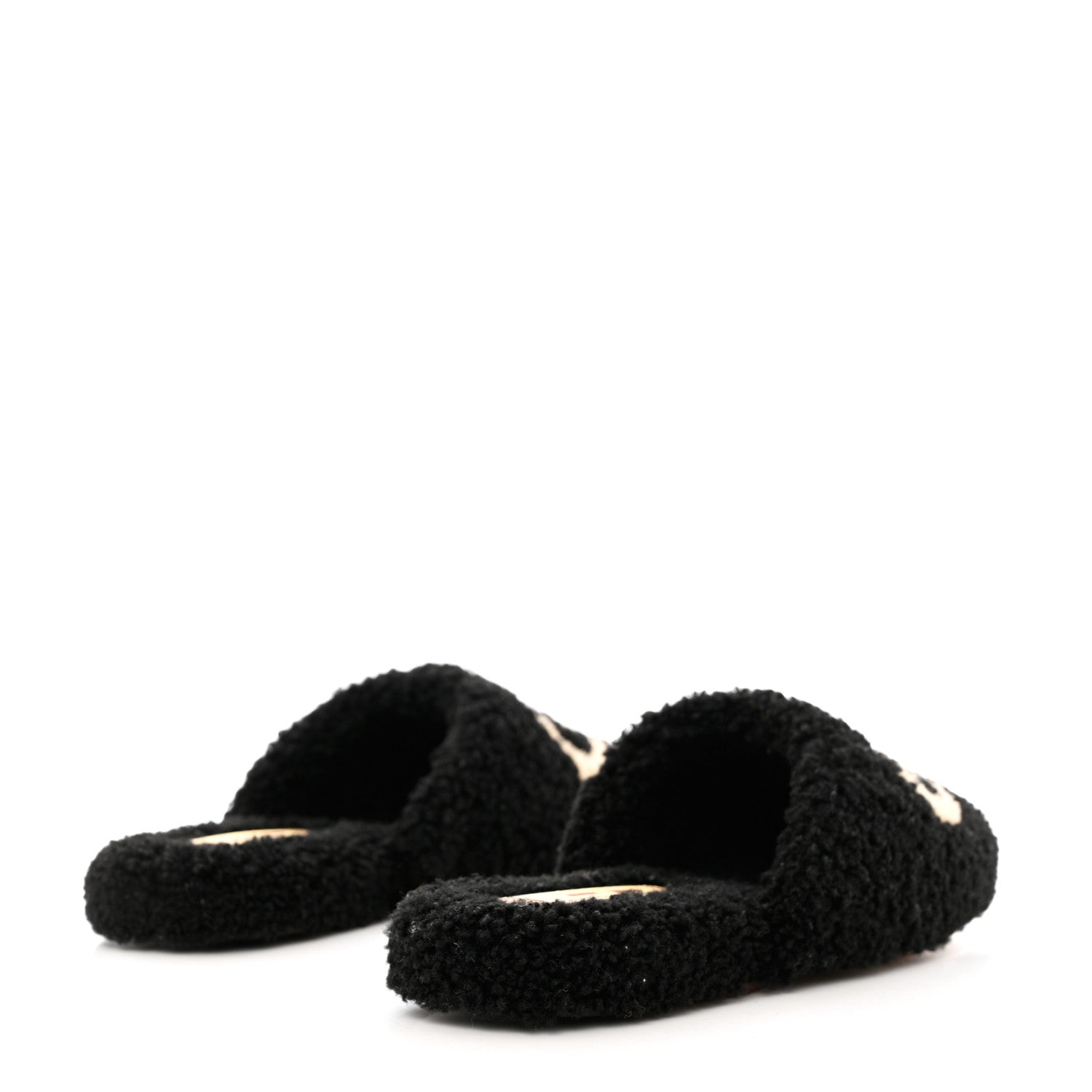 Gucci Shearling Interlocking G Womens Eileen Slippers 37 Black Butterscotch 4 of 10