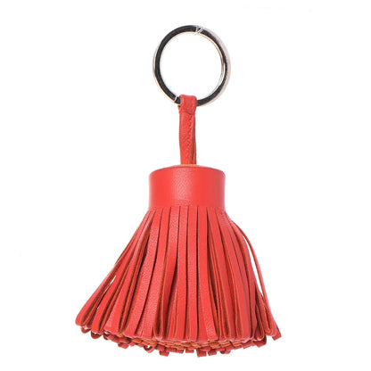 Hermes Lambskin Bicolor Carmen Tassel Key Holder Rose Jaipur Feu 1 of 5