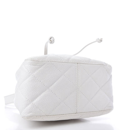 Chanel Caviar Quilted Drawstring Shoulder Bag White 4 of 10
