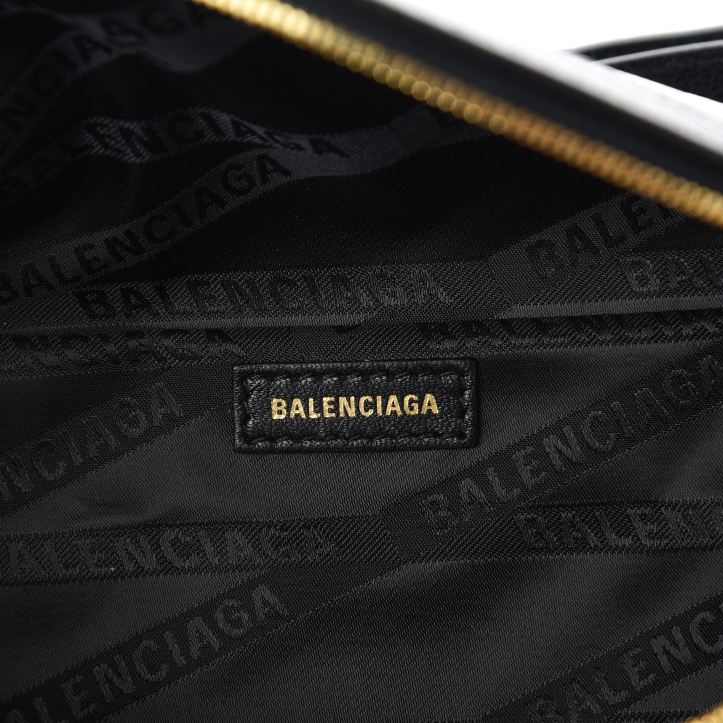 Shiny Goatskin Allover Logo Embossed XXS Souvenir Belt Bag Black