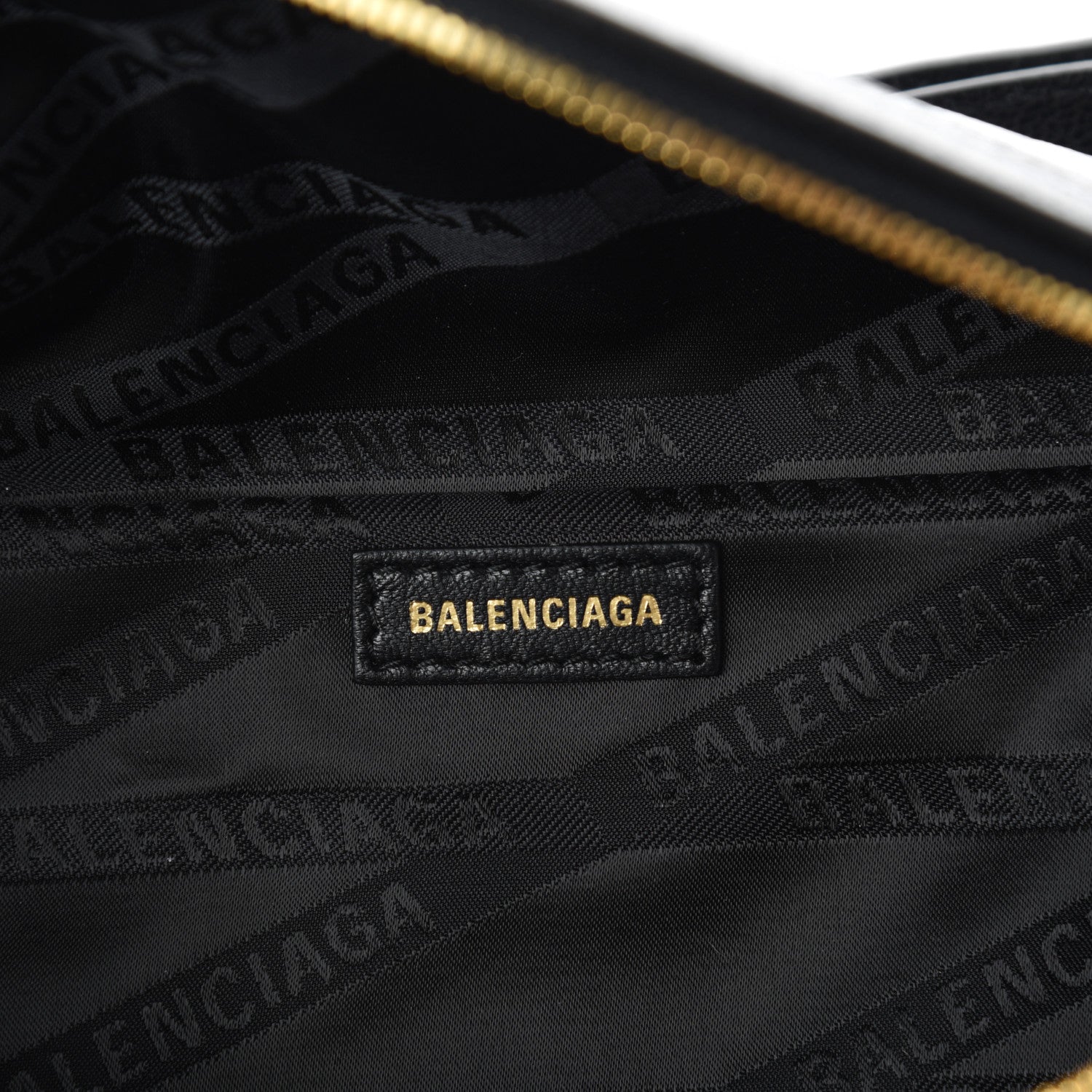 Balenciaga Shiny Goatskin Allover Logo Embossed XXS Souvenir Belt Bag Black 6 of 9