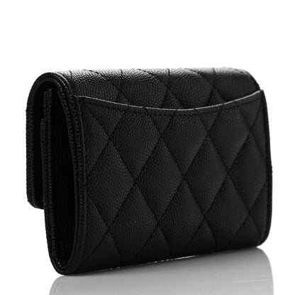 Chanel Caviar Quilted Enamel Coco Casino Flap Card Holder Wallet Black 3 of 9