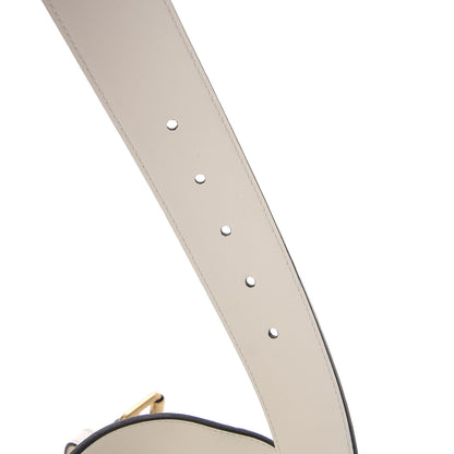 Gucci Textured Dollar Calfskin Bees And Stars Print Womens 40mm Belt 90 36 Mystic White Gold 3 of 5