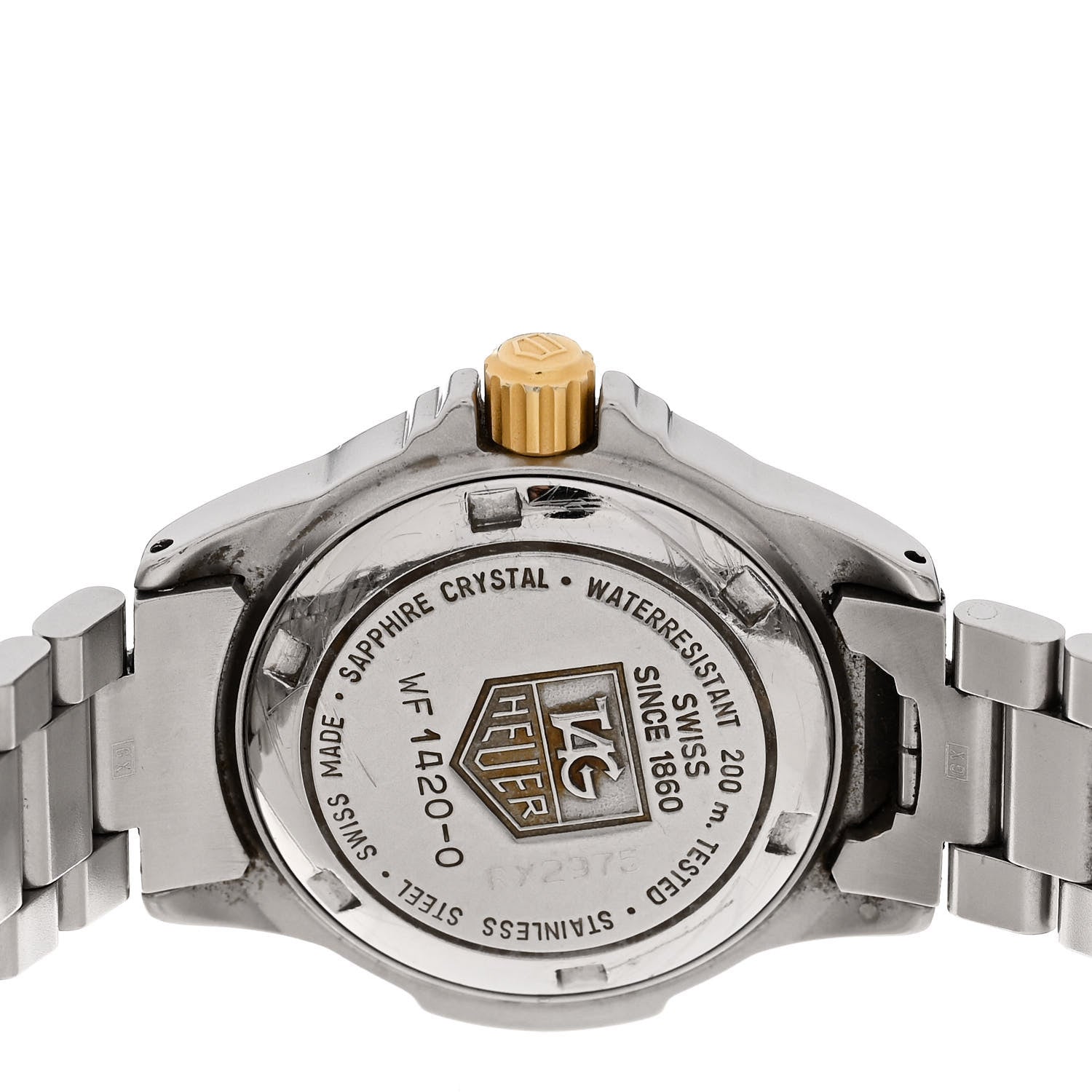Tag Heuer Stainless Steel 18K Yellow Gold 28mm Professional Quartz Watch White WF1420-0 4 of 4