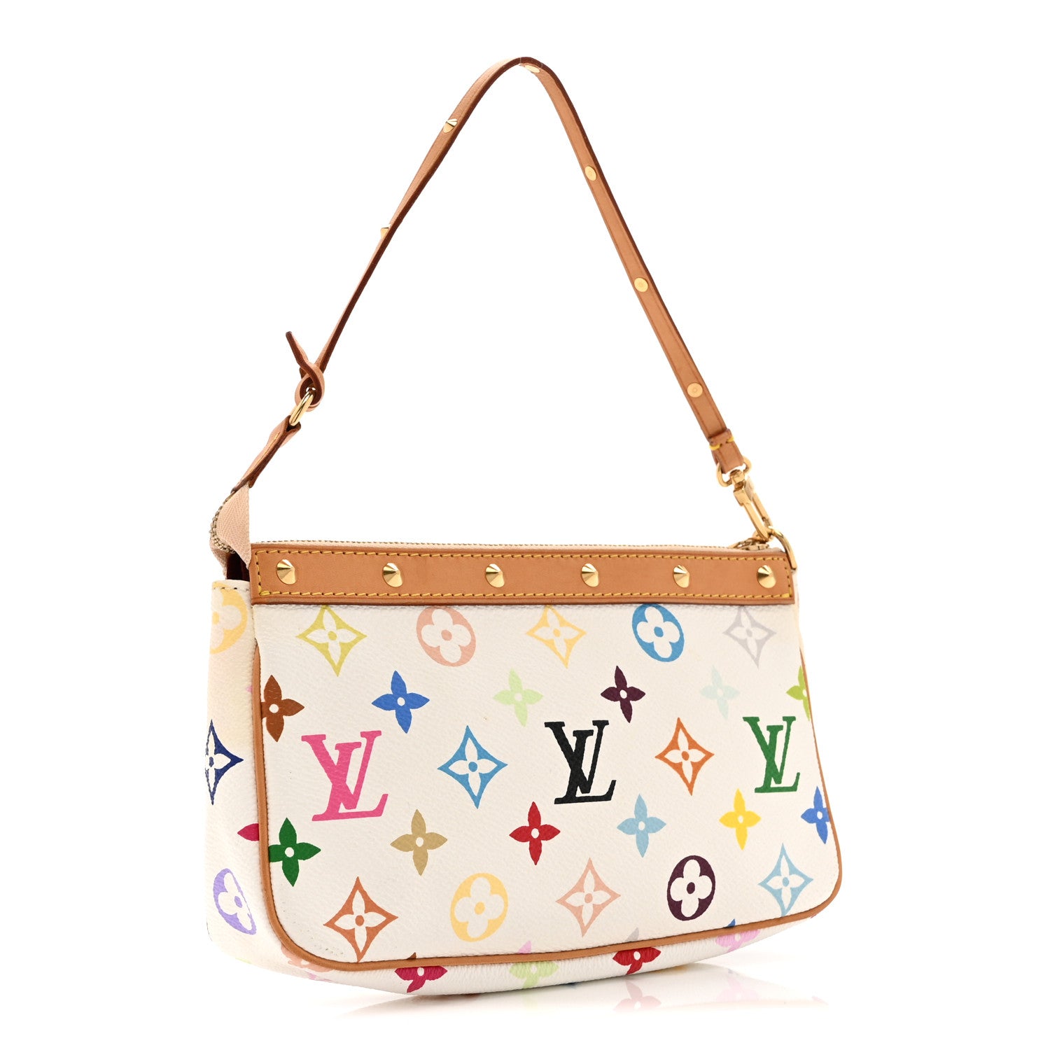 Louis Vuitton Monogram Multicolor Pochette Accessories White 3 of 10