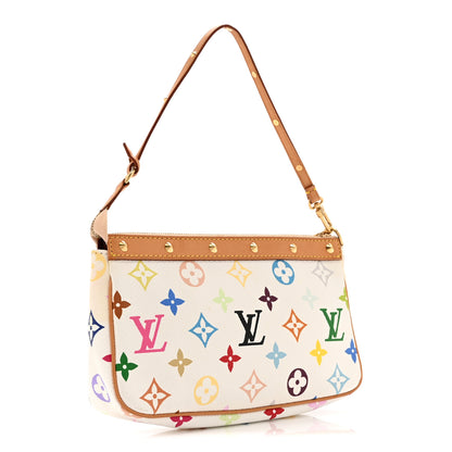 Louis Vuitton Monogram Multicolor Pochette Accessories White 3 of 10