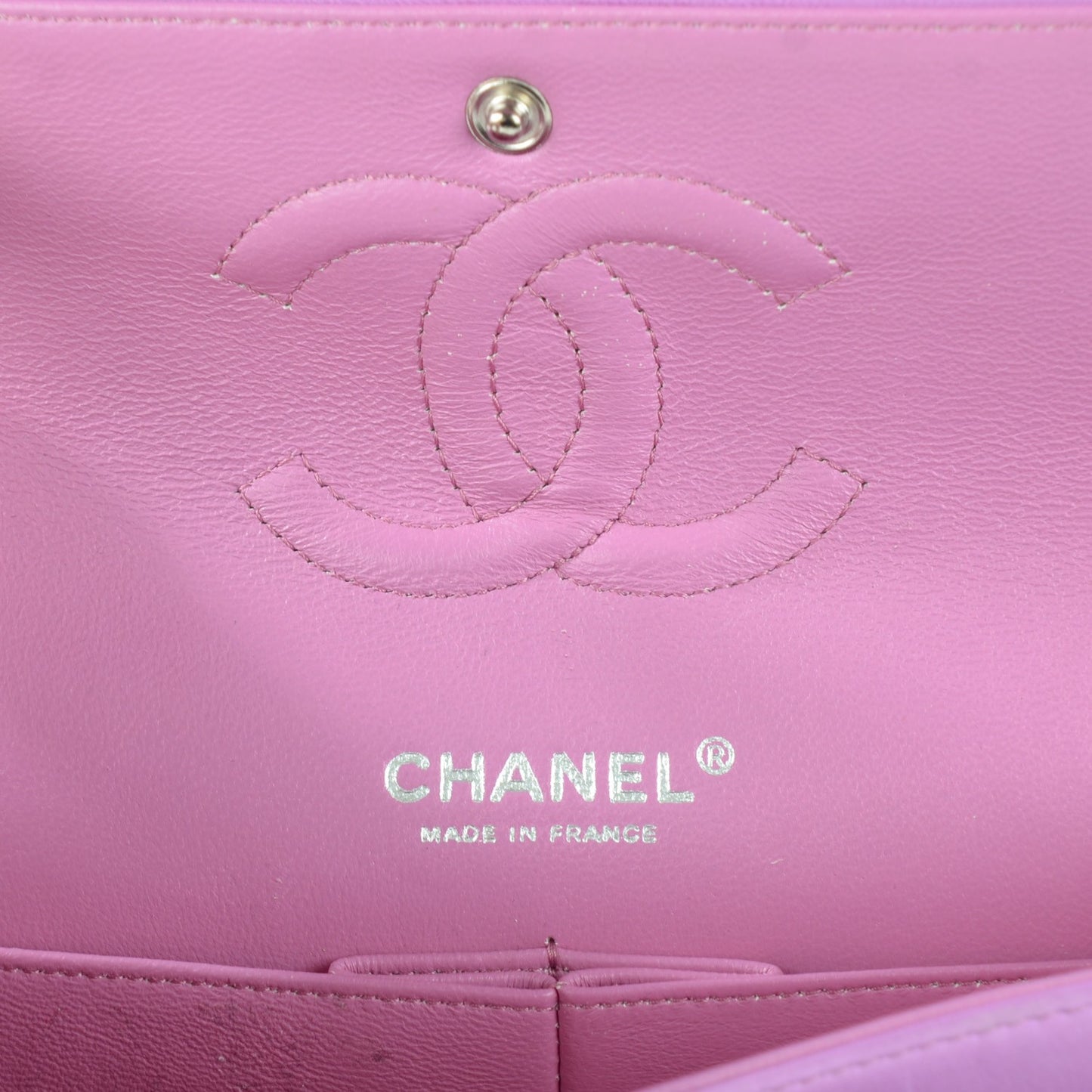 Lambskin Quilted Medium Double Flap Pink