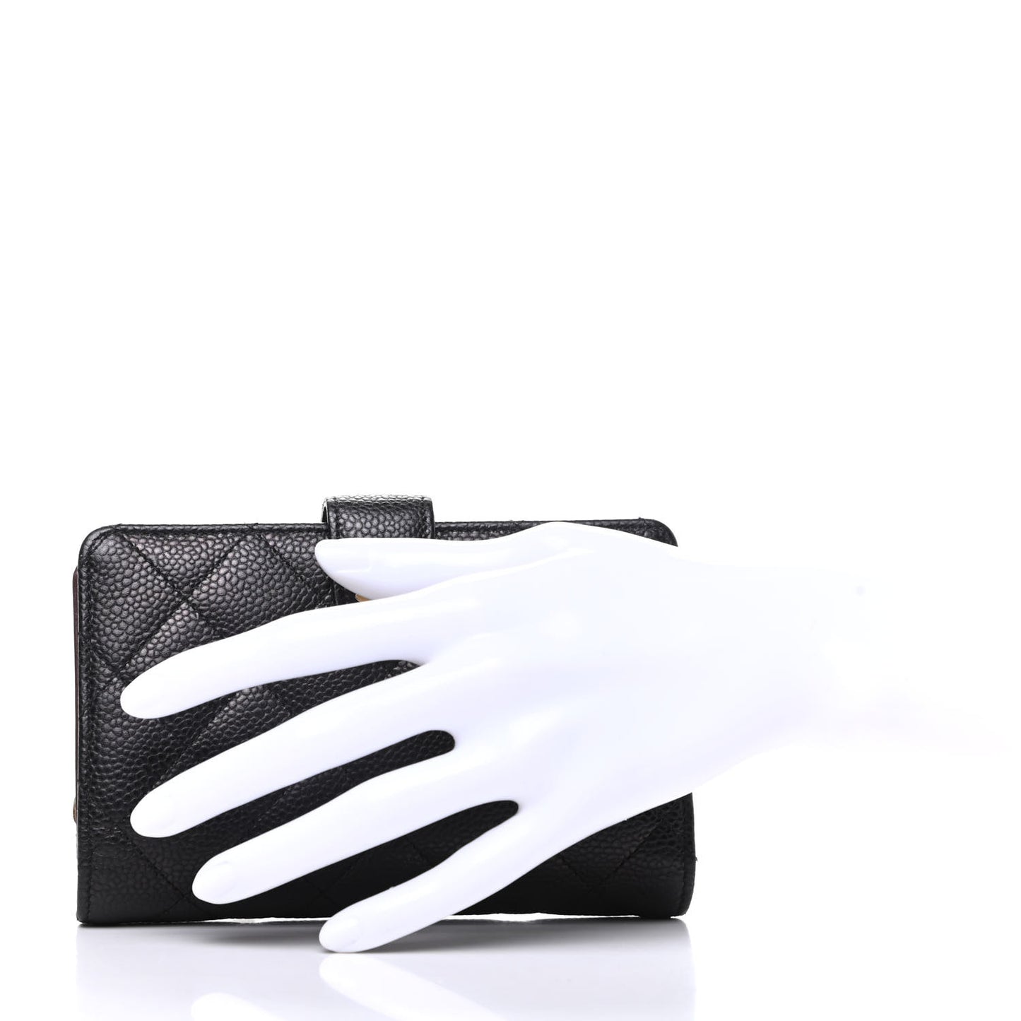Caviar Quilted Zipped Pocket Wallet Black