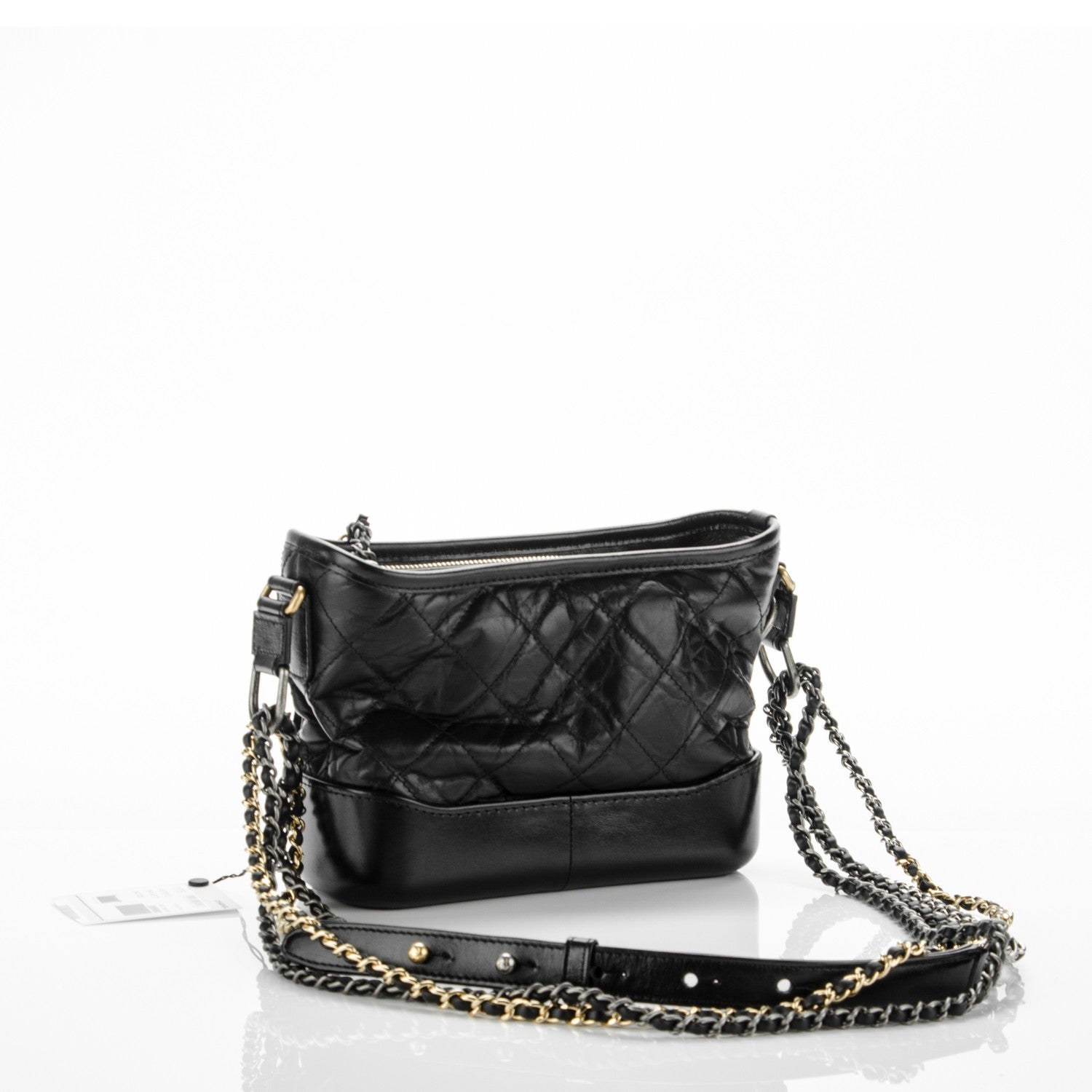 Chanel Aged Calfskin Quilted Small Gabrielle Hobo Black 4 of 8