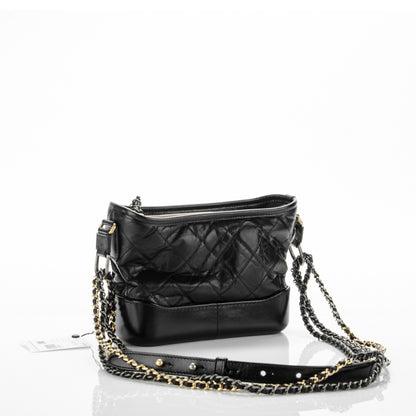 Chanel Aged Calfskin Quilted Small Gabrielle Hobo Black 4 of 8