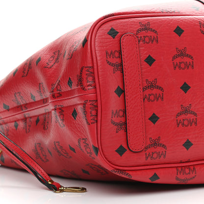 MCM Visetos Medium Liz Reversible Shopper Tote Ruby Red 12 of 16