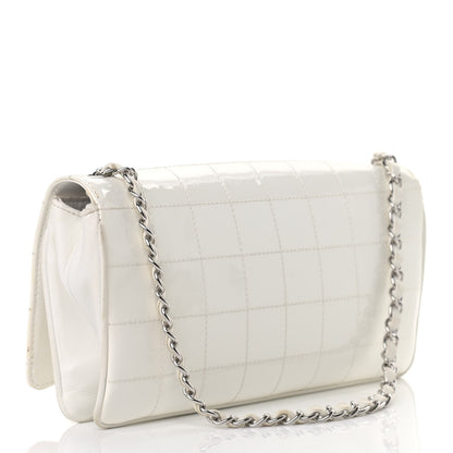 Chanel Patent Square Stitched CC Flap Clutch White 2 of 16