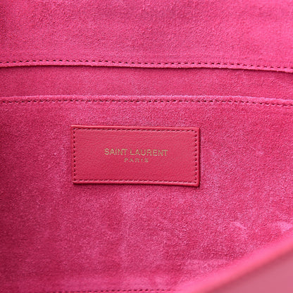 Saint Laurent Calfskin Classic Y Ligne Clutch Fuchsia 6 of 9